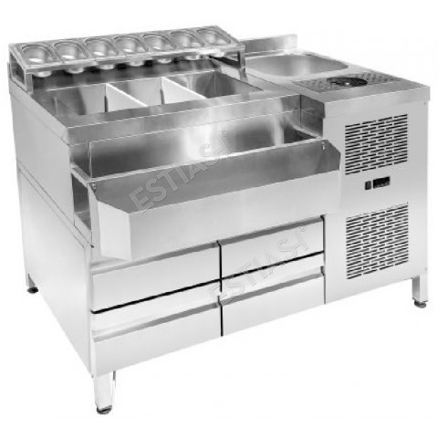 Refrigerated bar station 134cm