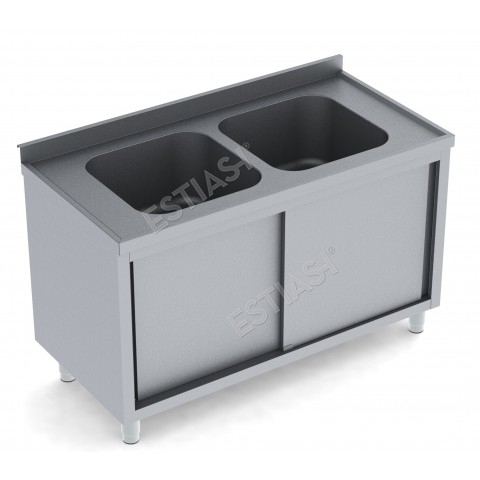 Sink unit closed 120cm with 2 compartments