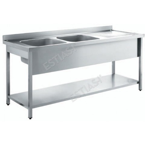 Sink unit open 190cm with 2 compartment in the left