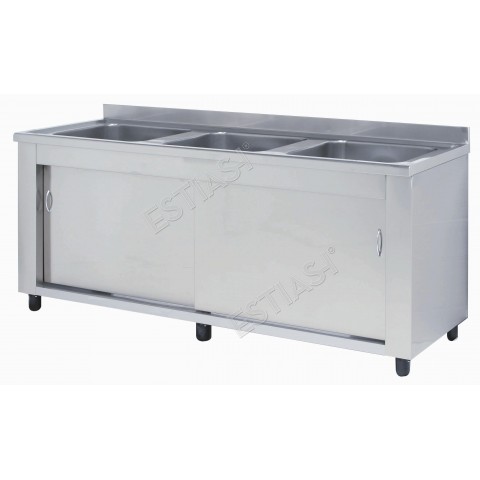 Sink unit 220cm closed with 3 compartments and doors