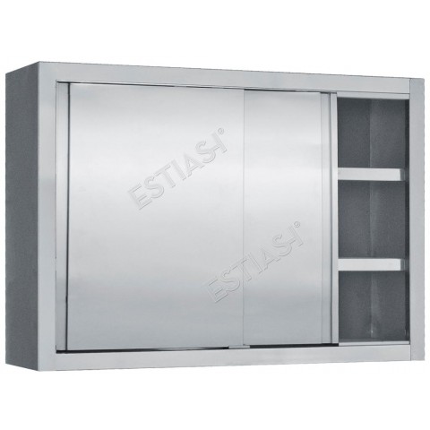 Wall cupboard 140cm with inox doors