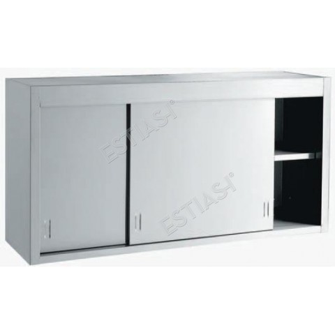 Wall cupboard 130cm with stainless steel doors