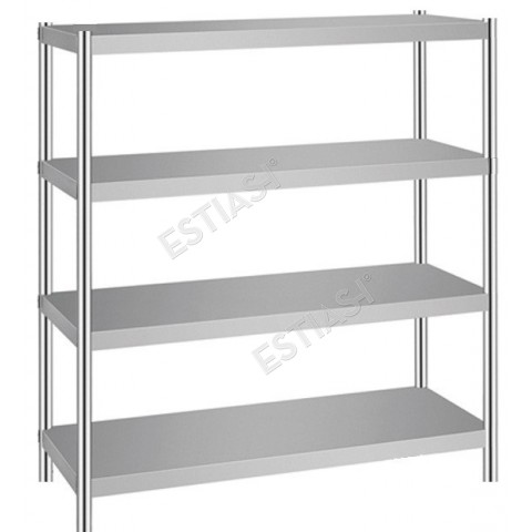 Stainless steel shelving unit 150cm with 4 shelves
