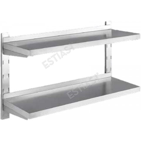 2 tiers stainless steel wall shelves with adjustable height