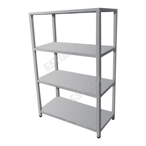 Stainless steel shelving unit 90 cm with 4 shelves