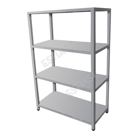 Inox shelving unit 200cm with 4 shelves