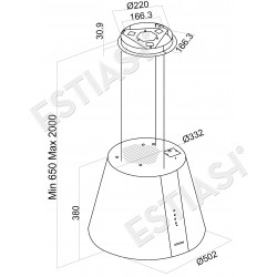 Απορροφητήρας inox CURVA 70