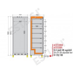 Stainless steel static freezer GN 2/1 COLD MASTER