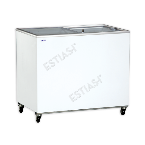 Chest freezer with sliding top glass 101cm