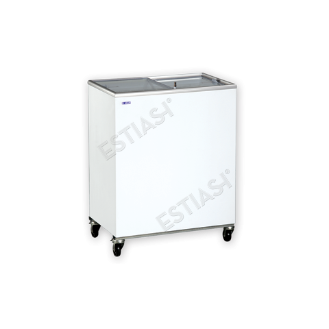 Chest freezer 73cm with sliding glass doors