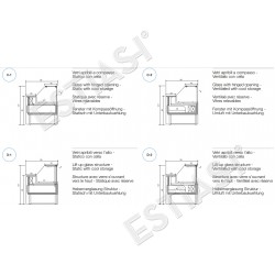 Commercial refrigerated display for deli meats-cheese 150cm without compressor MESETAS ZOIN