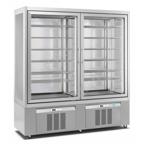 Negative pastry display case 172cm with 2 doors LONGONI