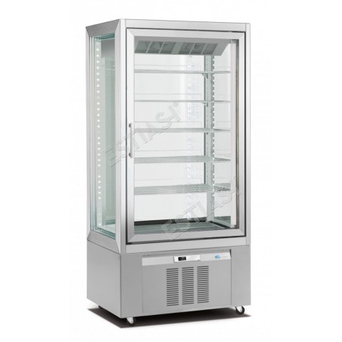 Single refrigerated / freezer pastry display case 90cm +5 / -20 with 4 glass sides LONGONI