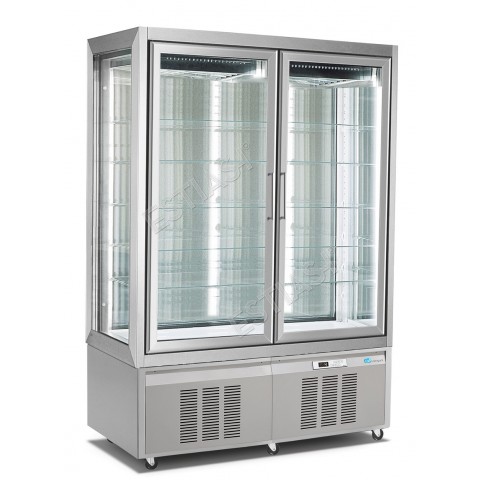 Refrigerated pastry display case  -2 / +15 with 2 doors & glass sides SOFT AIR LONGONI