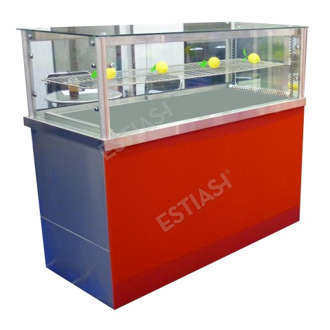 Flat glass refrigerated pastry display case 110cm