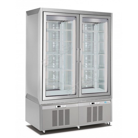 Ψυγείο βιτρίνα συντήρησης γλυκών -2 / +15 με 2 μηχανήματα SOFT AIR LONGONI