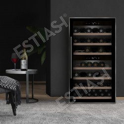 Συντηρητής κρασιών διπλής θερμοκρασίας 66 black
