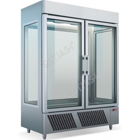 Refrigerated 360° display 2-section cabinet