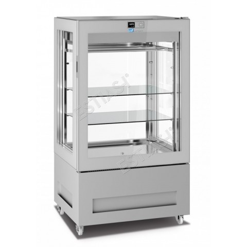 Meat refrigerated display cabinet 85cm with 4 crystal sides LONGONI
