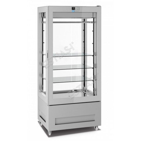 Meat refrigerated display cabinet 600Lt with 4 crystal sides & 1.90cm height LONGONI