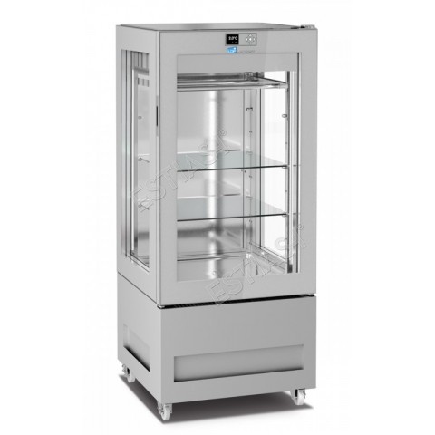 Meat refrigerated display cabinet with 3 crystal sides LONGONI