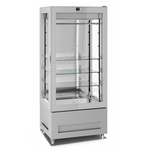 Meat refrigerated display cabinet 600Lt with 3 crystal sides & 1.90cm height LONGONI
