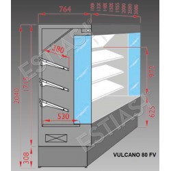 Vertical multi deck grocery display case 108cm DGD