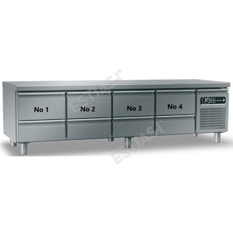 Refrigerated low height counter 220x70cm GINOX