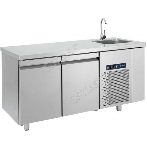 Refrigerated Counter 159cm with sink 40x40 PG 159-40L