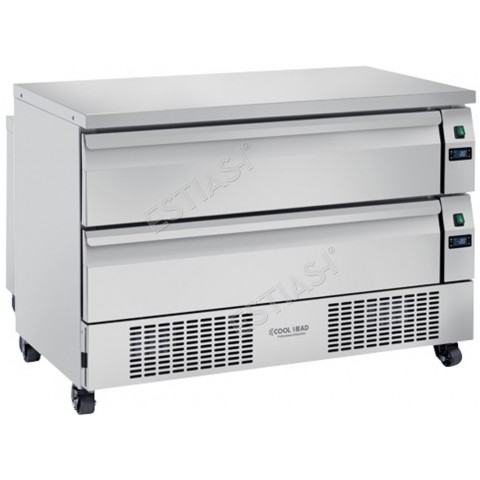 Refrigerated Counter with 2 drawers 123cm GN 1/1 dual temperature COOL HEAD