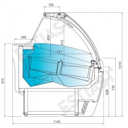 Ice cream refrigerated display 14 basins VAR12H INFRICO