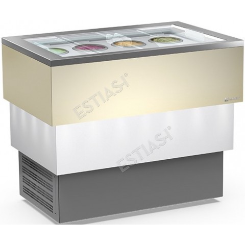 Ice cream refrigerated display with 8 tubs POZZETTI FRAMEC 