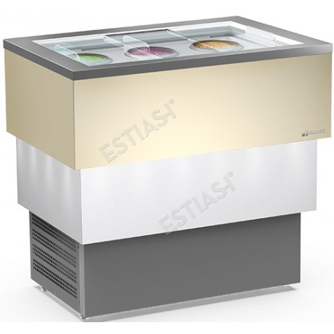 Ice cream refrigerated display with 6 tubs POZZETTI FRAMEC 