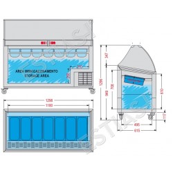 Ice cream refrigerated display for 7 basins TECFRIGO