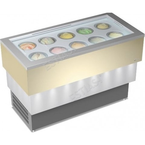 Ice cream refrigerated display with 10 tubs POZZETTI FRAMEC 