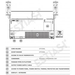 Ice cream display cabinet 20 containers 3DSHOW 190 ISA