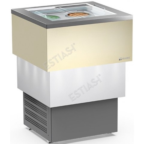 Ice cream refrigerated display with 4 tubs POZZETTI FRAMEC 