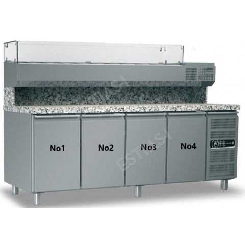 Refrigerated pizza counter 220x80cm for GN1/2 & 2 GN 1/3 GINOX