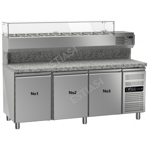 Refrigerated pizza counter 145x80cm for 60x40cm GINOX