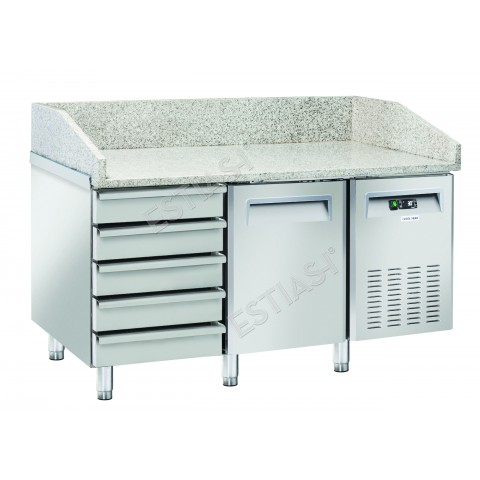Granite top pizza refrigerated counter 150cm with drawers COOL HEAD