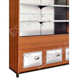 Refrigerated merchandiser 244cm with refrigerated storage cabinet