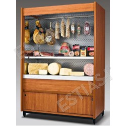 Refrigerated merchandiser 356cm with storage cabinet