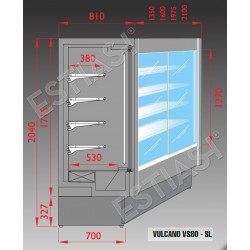 Dimensions for model with sliding doors