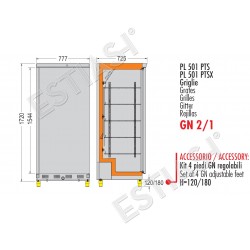 Stainless steel refrigerated cabinet GN 2/1 COLD MASTER