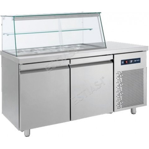 Refrigerated sandwich prep display 155cm