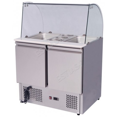 Refrigerated saladette 90cm with 2 doors