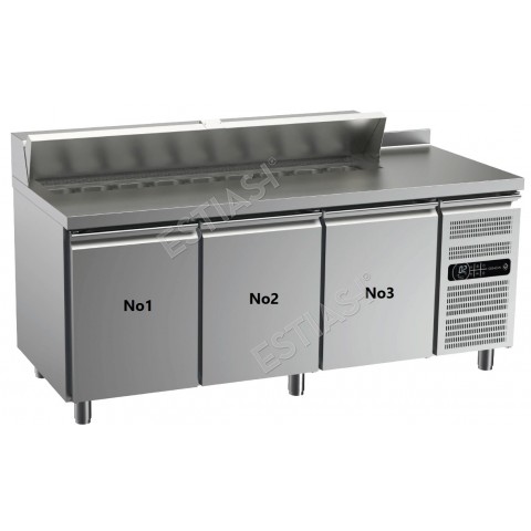 Refrigerated preparation counter 145x80cm for 60x40cm GINOX