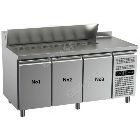 Refrigerated preparation counter 175x80cm for GN 1/1 GINOX