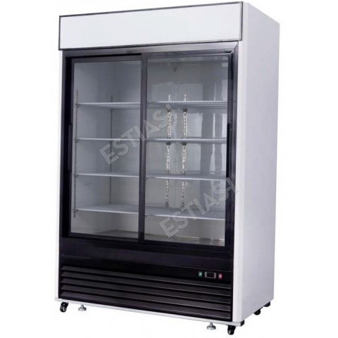 Chiller display cabinet with sliding doors