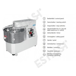 Spiral Dough Mixer 50Lt  2 speed levels PK 50-2V SARO